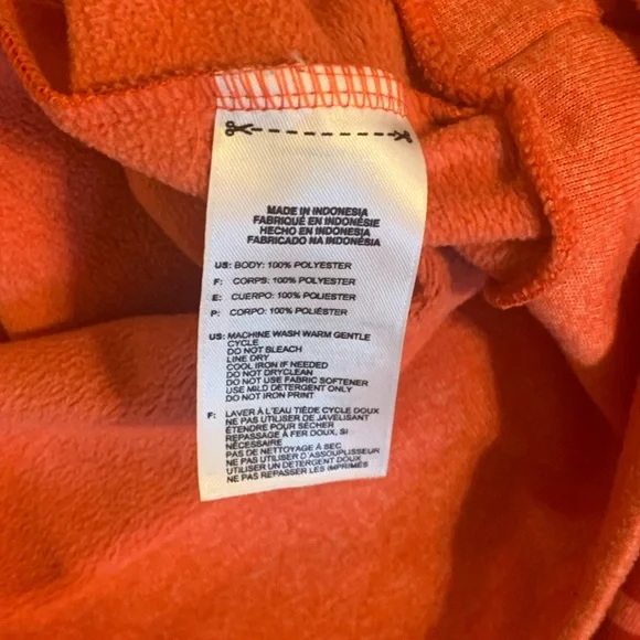 Adidas Ultimate Hoodie l Salmon/Red Horizontally Striped Sweatshirt l Size: XL - Picture 5 of 11